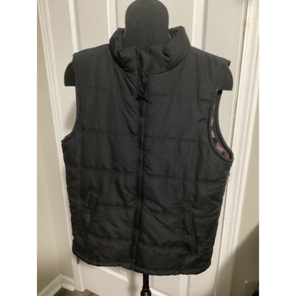 Weather Wear Men's plaid lined vest LG black - Picture 1 of 1